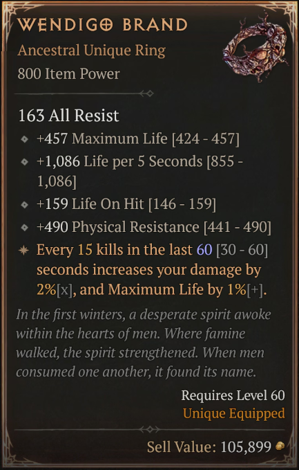 Diablo 4 Season 12 New Uniques - Wendigo Brand