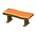 Wood-plank table|Bark edged