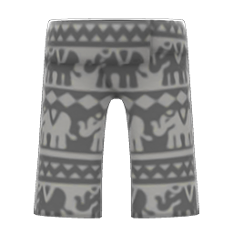 Elephant-print Pants Black