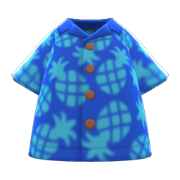 Pineapple Aloha Shirt Blue