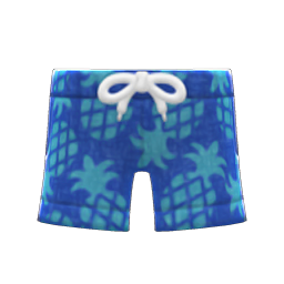 Pineapple Aloha Shorts Blue