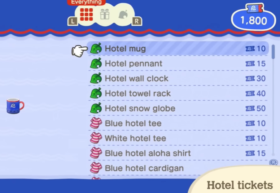 ACNH 3.0 Hotel Items